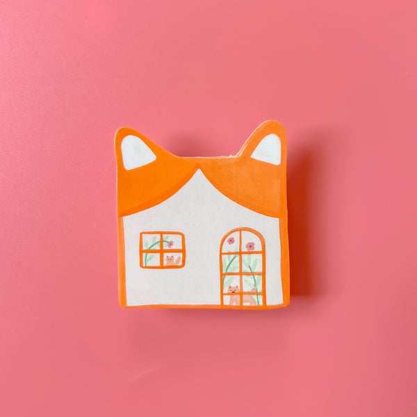 Cat House Vinyl Sticker - Bunga dan Bintang