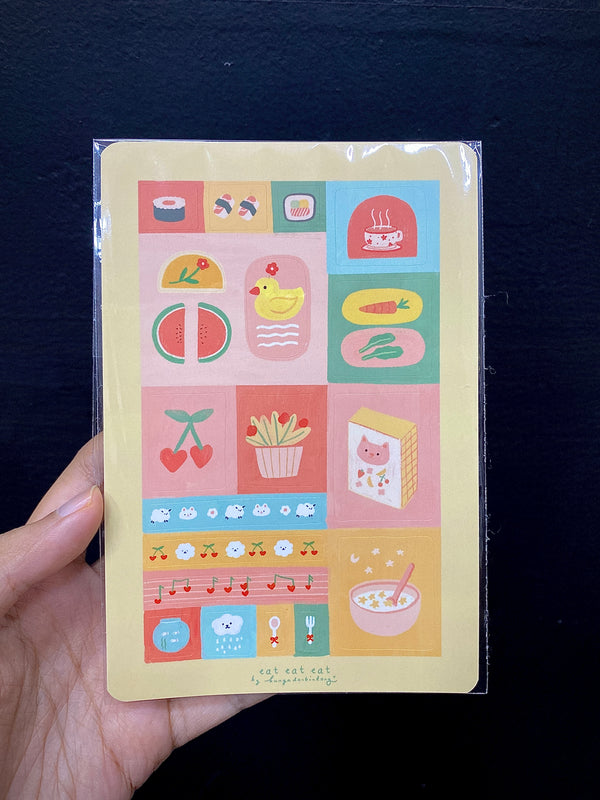 Eat Eat Eat Sticker Sheet - Bunga dan Bintang