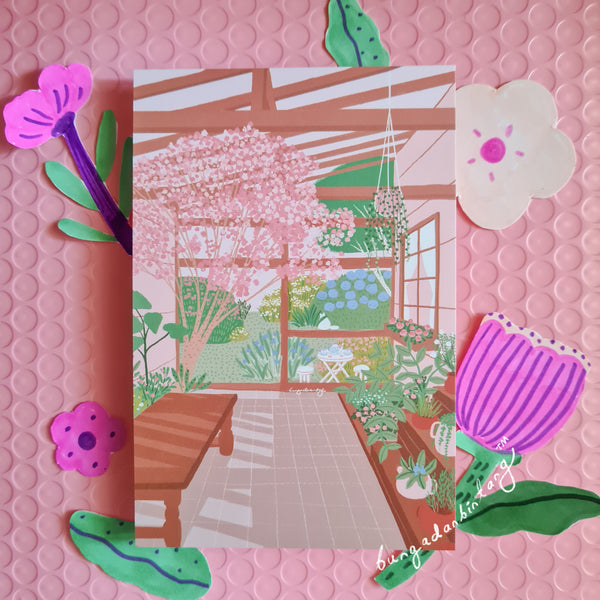 Rumah Kaca Postcard - Bunga dan Bintang