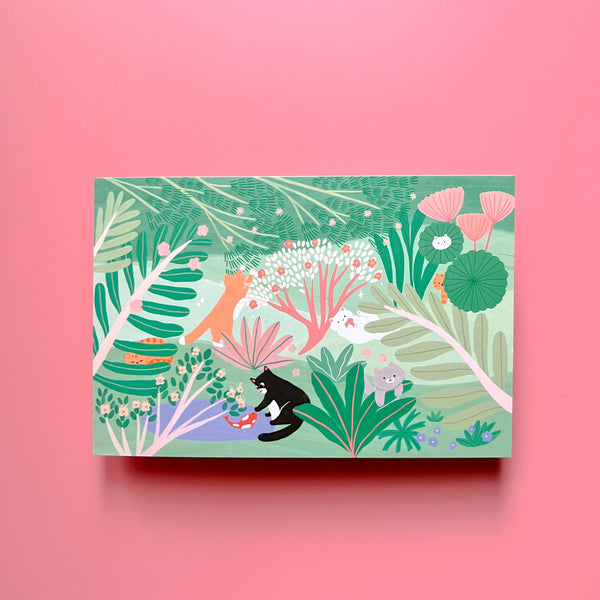Kucing & Bunga Postcard - Bunga dan Bintang