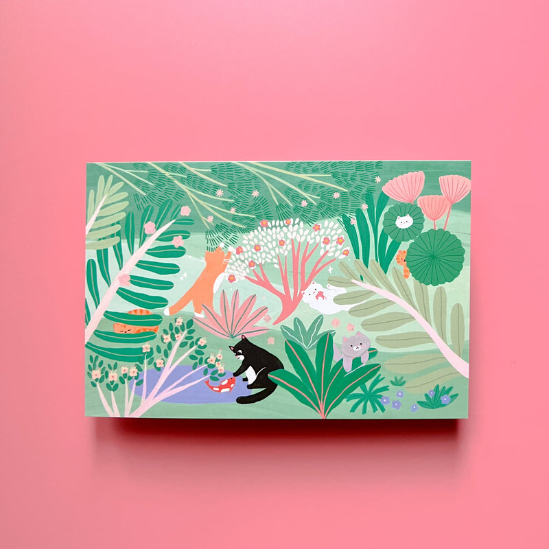 Postcard - Kucing & Bunga