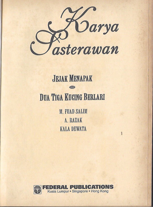 Karya Sasterawan - Jejak Menapak, Dua Tiga Kucing Berlari
