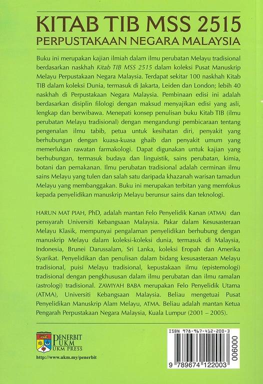 Kitab Tib Kitab Tib MSS 2515: Perpustakaan Negara Malaysia: Kajian Teks Dan Sunt ...